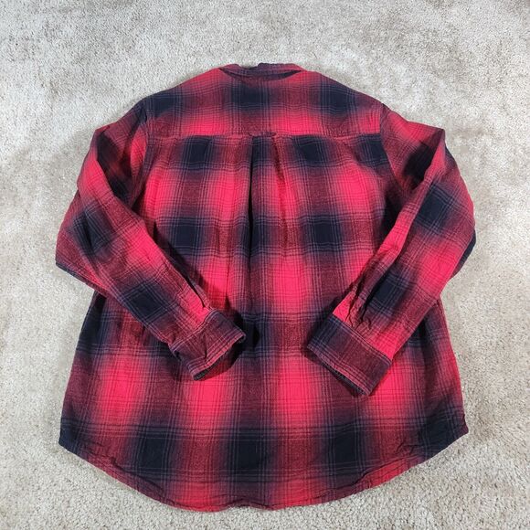 Woolrich Mens Medium Red Plaid Flannel Long Sleeve Button Front Pocket Shirt 258 - Picture 5 of 8